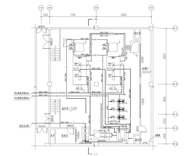 3吨燃气热水锅炉房资料下载-燃气常压热水锅炉房设计施工图