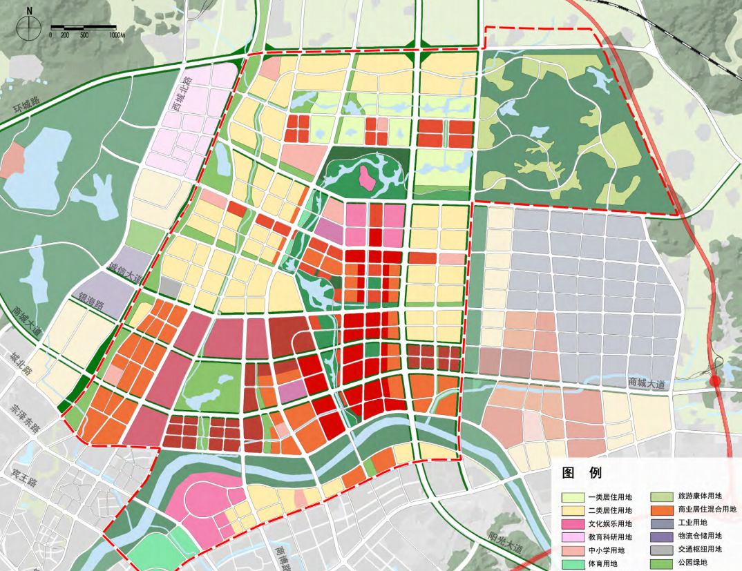 中规院义乌丝路新区城市设计用地规划图