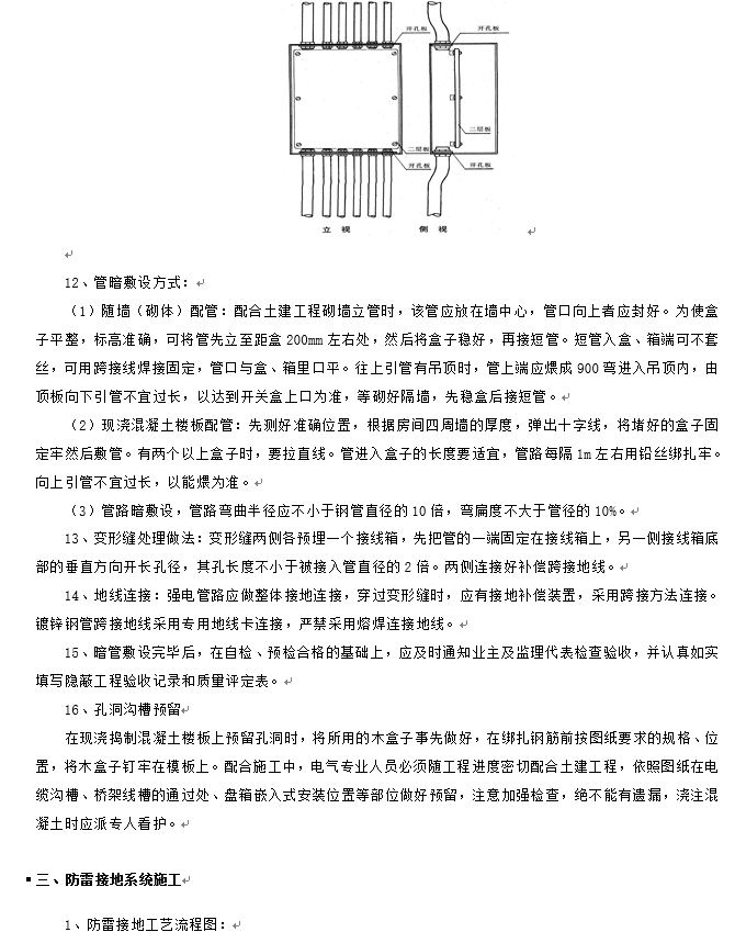 五星级酒店电气系统安装工程施工组织设计-防雷接地施工