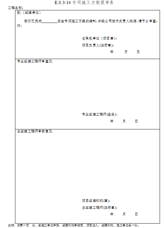 建筑工程施工安全管理常用表格(101页)-专项施工方案