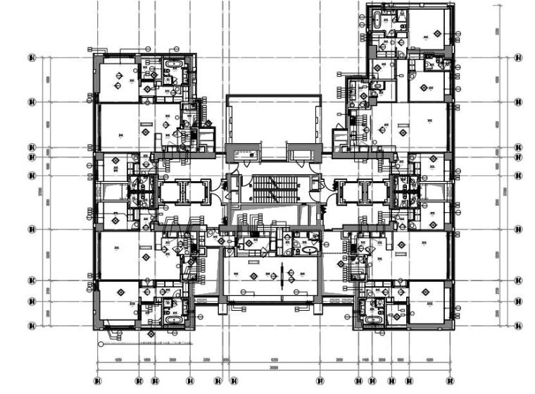 深圳湾悦府南北塔某样板间施工图+物料表-平面索引图