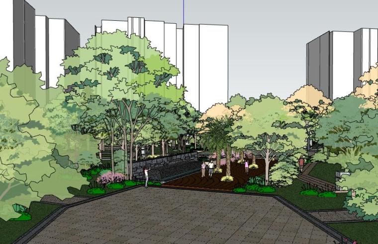 住宅居住区景观设计精细SU模型25个-模型预览(4)