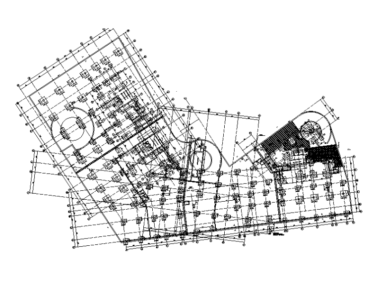 部分框支剪力墙商住楼建筑结构施工图(2016)-基础平面图