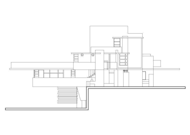 赖特流水别墅设计资料下载-赖特流水别墅建筑施工图（CAD）