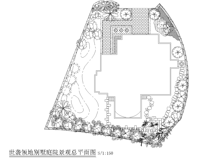 庭院景观施工图纸资料下载-[江苏]世袭领地别墅庭院景观CAD施工图