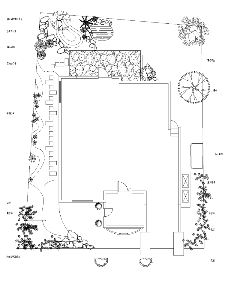 景观园路cad施工图资料下载-赤园花园景观设计CAD施工图