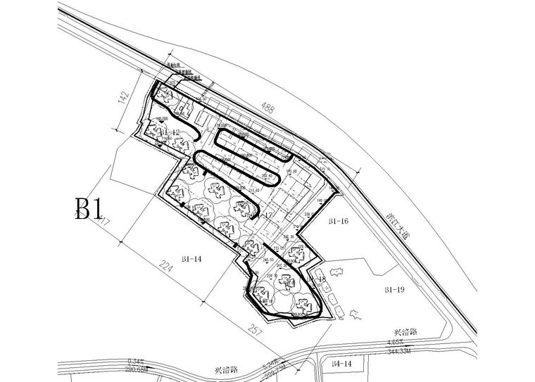 cad欧式平面设计图资料下载-涪陵地块强排总图CAD图