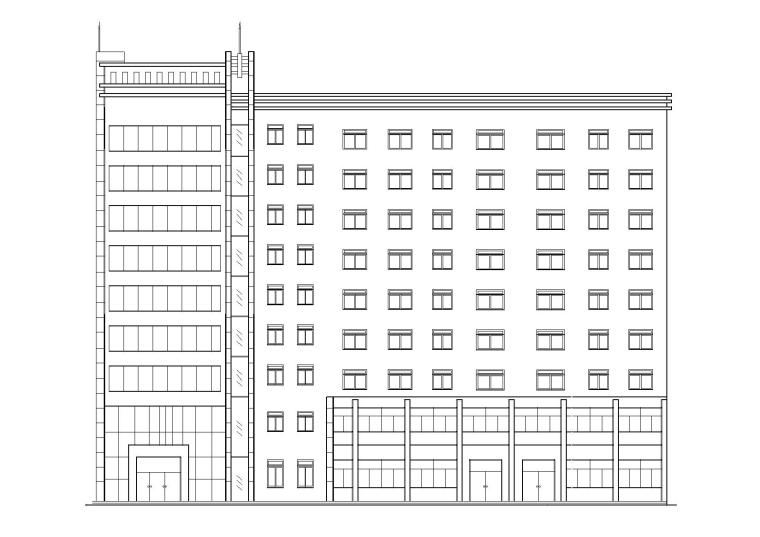 新中式古典风格住宅楼图资料下载-L型多层底商住宅楼建筑施工图