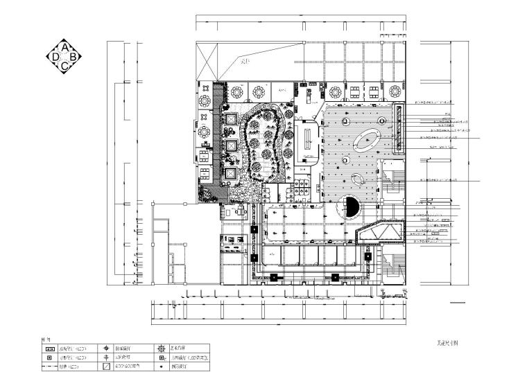 铜锅火锅店装饰设计施工图+3D模型+效果图-天花尺寸图