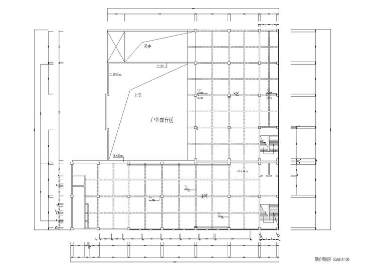 铜锅火锅店装饰设计施工图+3D模型+效果图-原始结构图