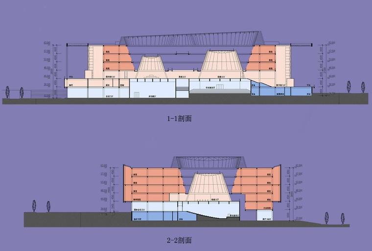 [辽宁]东北财经大学图书馆建筑方案文本-东北财经大学图书馆建筑剖面图