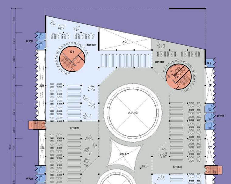 [辽宁]东北财经大学图书馆建筑方案文本-东北财经大学图书馆建筑三层平面图