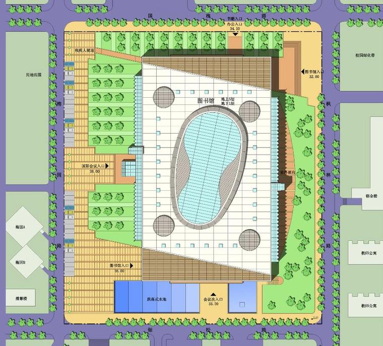 [辽宁]东北财经大学图书馆建筑方案文本-东北财经大学图书馆建筑总平面图