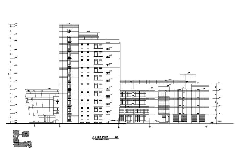 [安徽]安徽大学逸夫图书馆建筑方案图-安徽大学逸夫图书馆建筑方案立面图