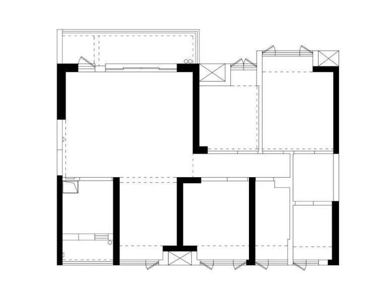 室内小别墅装修资料下载-120㎡法式轻复古别墅装修，客厅的落地窗超