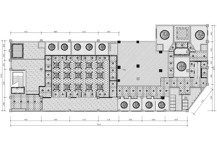 建筑设计院-某新中式餐厅CAD+3D模型+效果图-地面铺装图