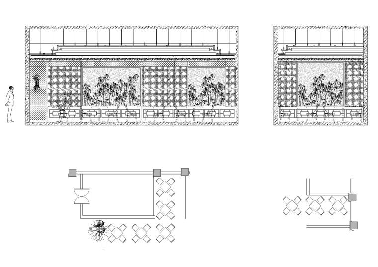 建筑设计院-某新中式餐厅CAD+3D模型+效果图-卡座立面2