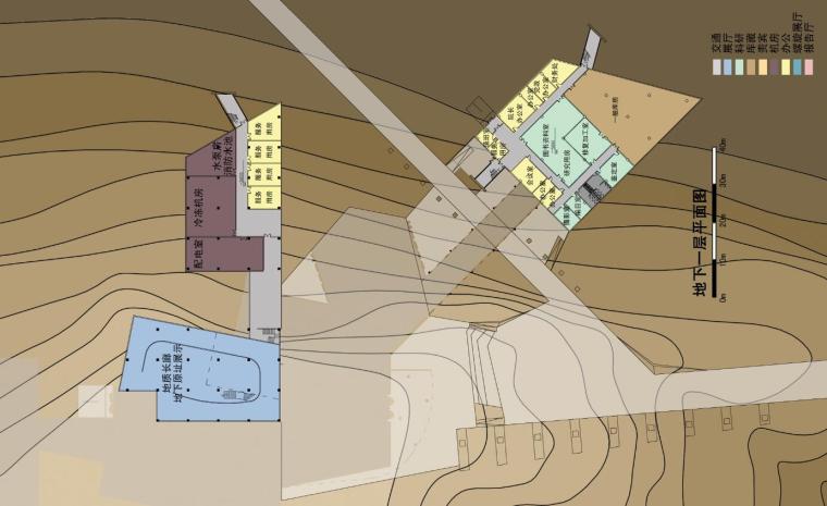 [辽宁]朝阳市古生物化石博物馆建筑方案图-辽宁朝阳古生物化石博物馆地下一层平面图