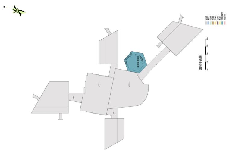 [辽宁]朝阳市古生物化石博物馆建筑方案图-辽宁朝阳古生物化石博物馆四层平面图