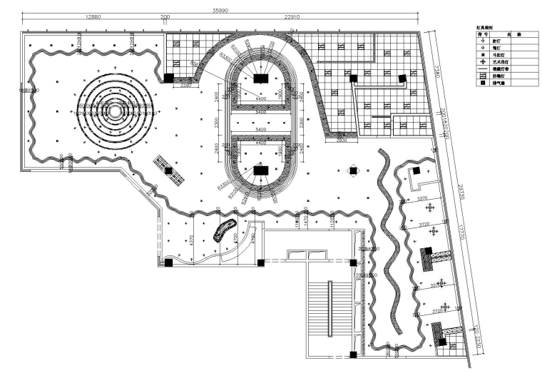 [芜湖]宋家弘鼎海鲜自助装饰施工图+效果图-天花尺寸图