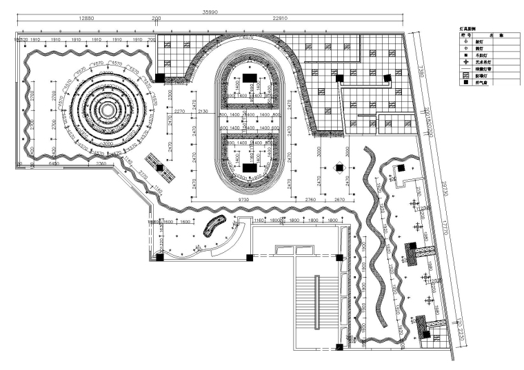 [芜湖]宋家弘鼎海鲜自助装饰施工图+效果图-灯具尺寸图