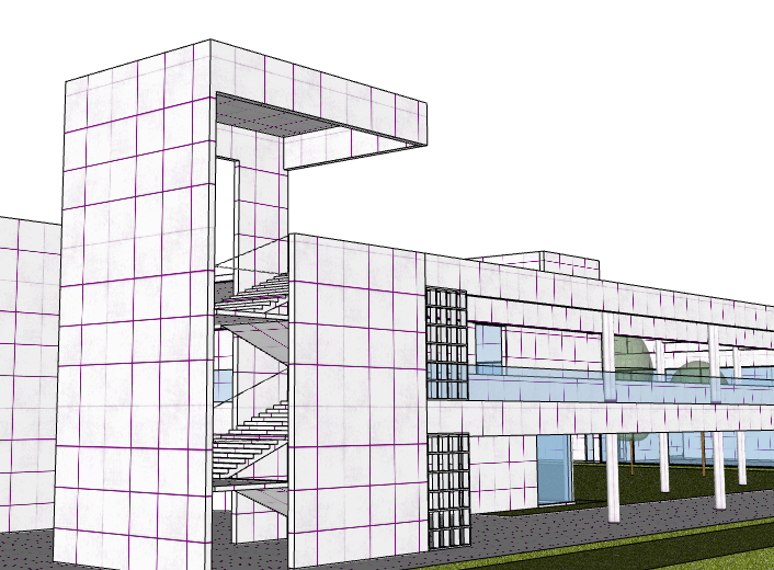 理查德.迈耶名作Weishaupt Forum建筑模型-Weishaupt Forum建筑SU模型3