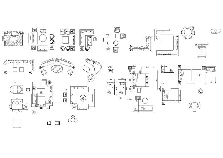 CAD家具室内模型资料下载-室内家具CAD图块合集