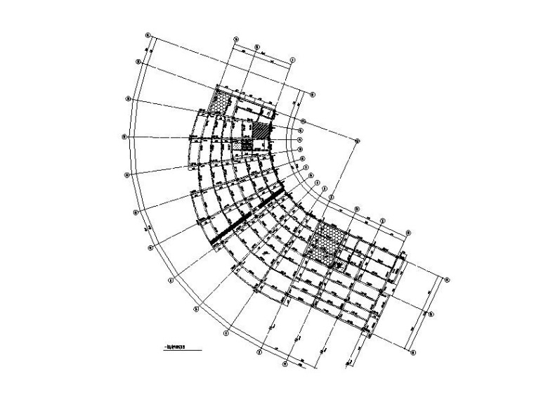 弧形灯平立面图资料下载-弧形框架-少墙学生服务中心结构施工图2018