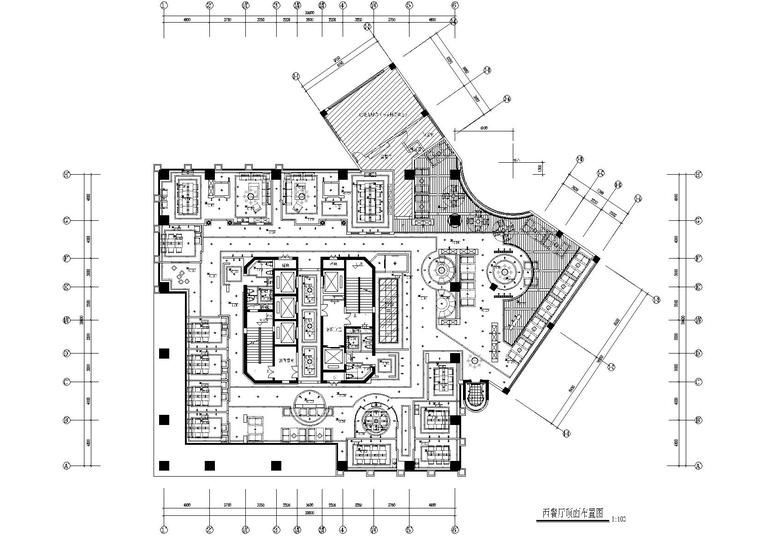 [四川]重庆欧式咖啡厅装饰施工图+效果图-天花布置图