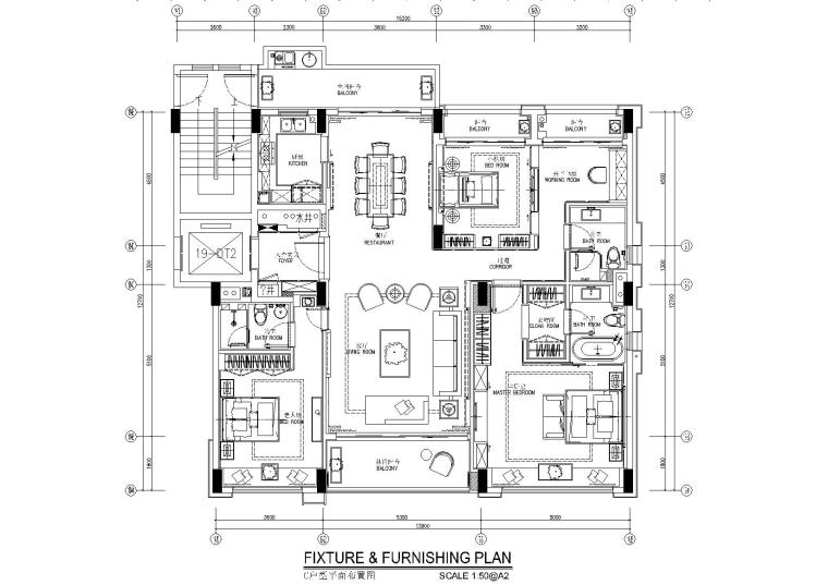 传统中式样板房施工图资料下载-深圳前海时代155平米新中式样板房施工图