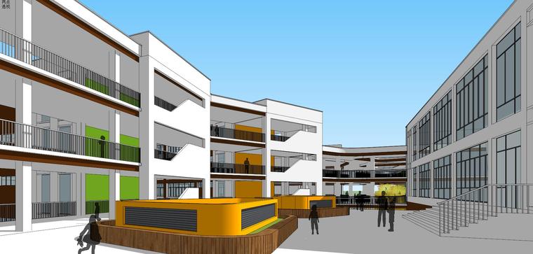 现代小学设计规划资料下载- 现代风格澄云小学建筑模型设计