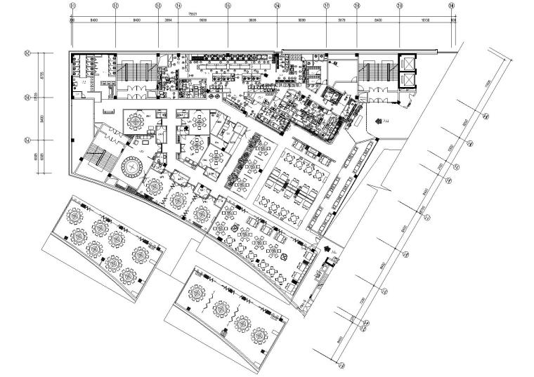 二层餐厅建筑施工图效果图资料下载-[云南]彩云滇特色餐厅装饰施工图+效果图