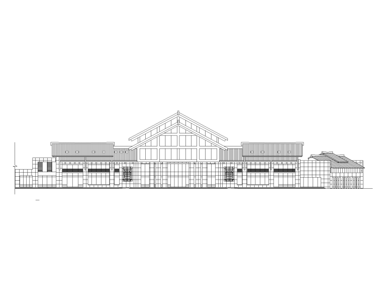 三层框架结构车站站房大楼结构施工图-站房大楼建筑立面图