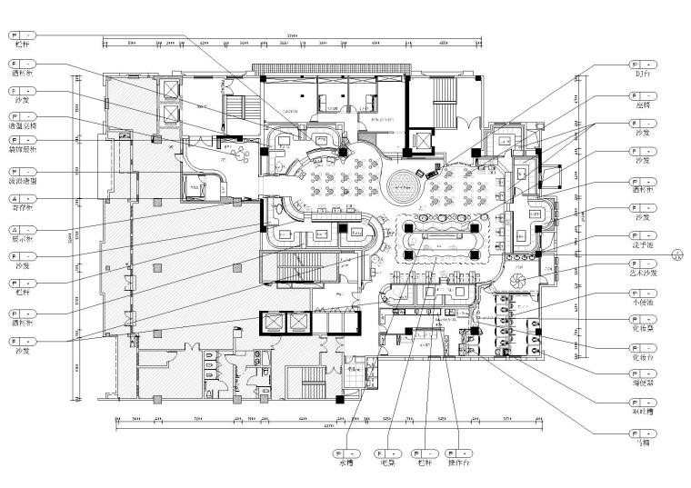 卫生间吊顶做法施工图资料下载-[广西]天琴酒吧全套装饰项目施工图+效果图
