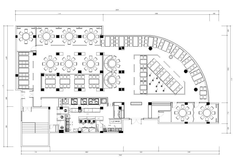 工厂餐厅设计效果图资料下载-[福建]福州得悦餐厅装饰设计施工图+效果图