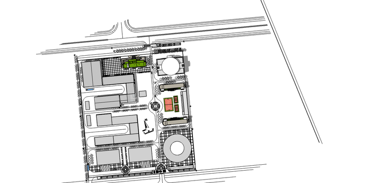 大型现代仓房厂房工业园区su模型-2