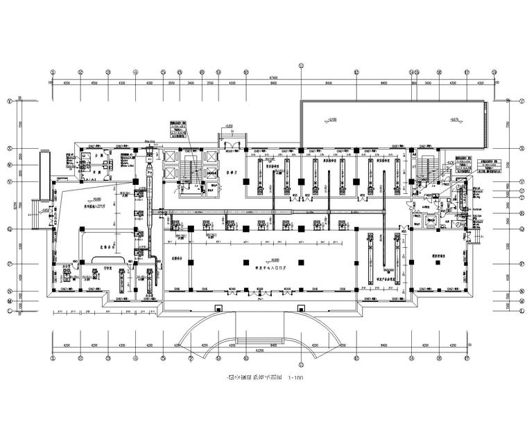 武汉市某科研大楼通风空调系统设计施工图-一层空调平面图