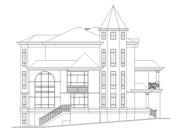 混搭别墅装修设计图资料下载-3层独栋别墅建筑施工图设计