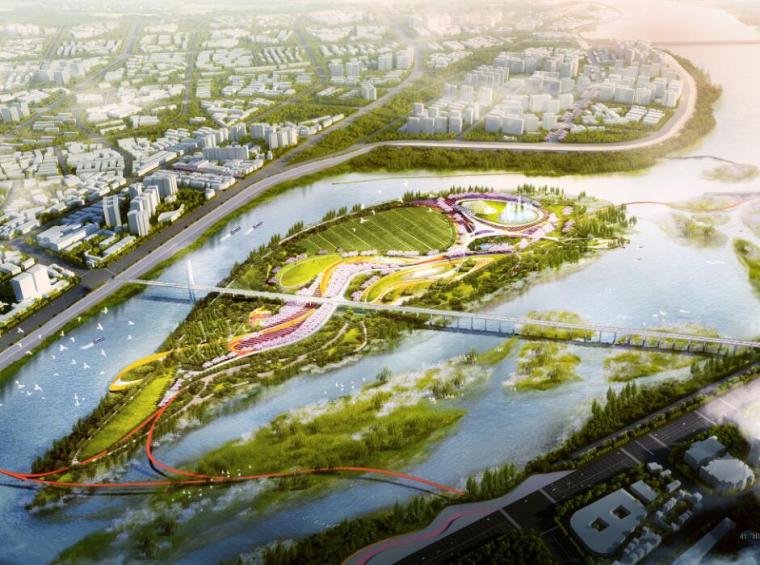 清水河景观设计资料下载-[浙江]现代风格湿地公园景观设计