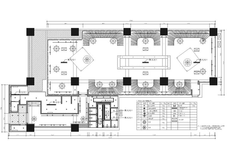 CASH酒吧室内装饰工程装饰施工图+效果图-新风布置图