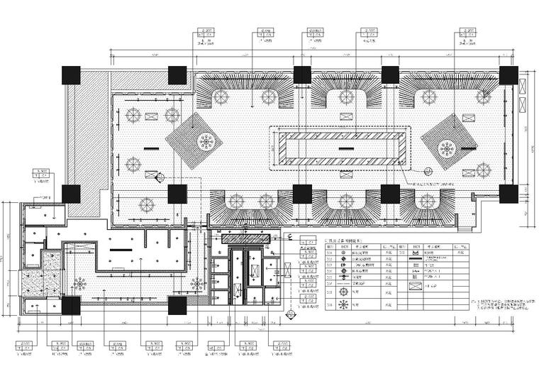 CASH酒吧室内装饰工程装饰施工图+效果图-天花布置图