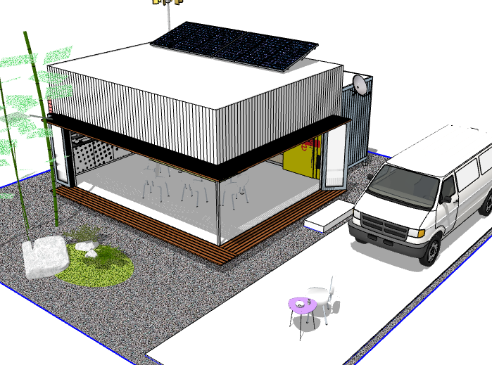 小型驿站建筑模型资料下载-小型集装箱房屋建筑模型设计
