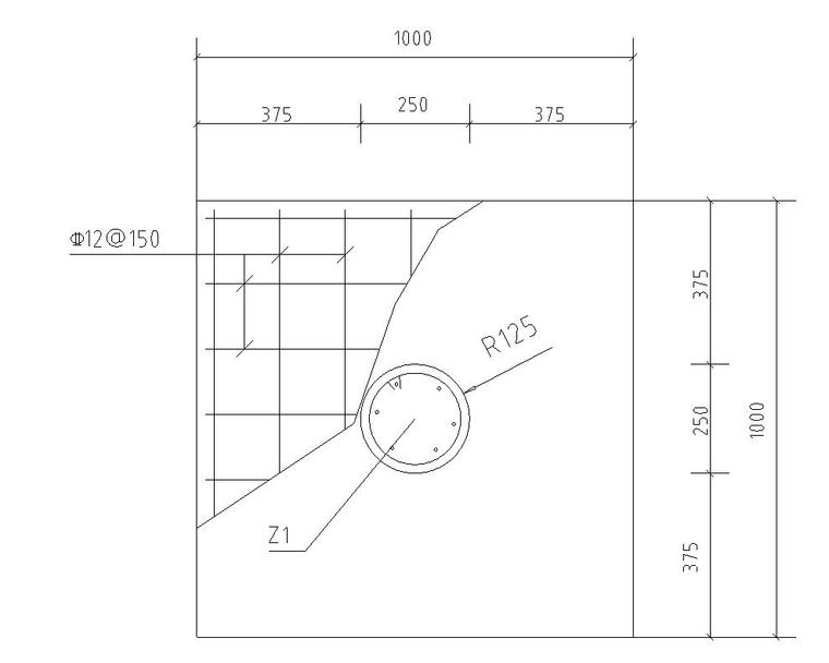 景观细部施工图|高端景观亭一结构施工图-JC1配筋平面图