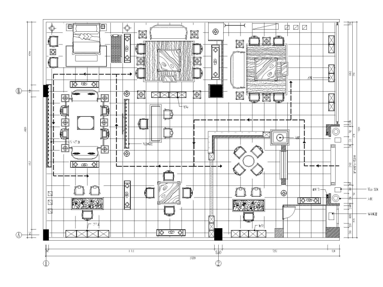 室内家具装修效果图资料下载-[北京]某中式家具店装修施工图+效果图