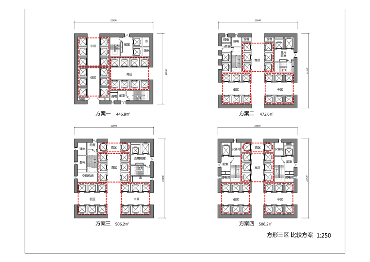 超高层建筑核心筒设计研究培训讲义PPT-42方形三区