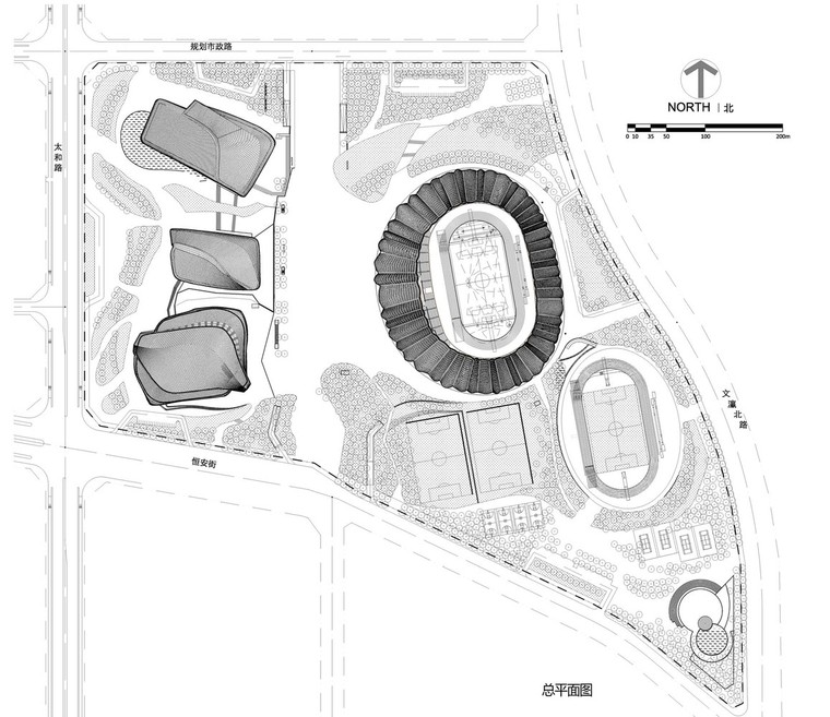 大同体育中心-01-总平面图