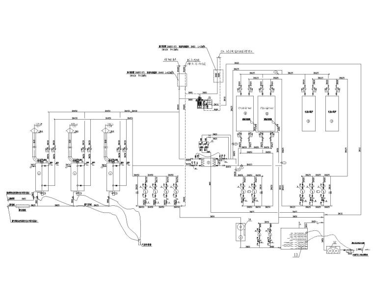 西安高新NEWORLD商业综合体塔楼暖通施工图-锅炉房水流程原理图