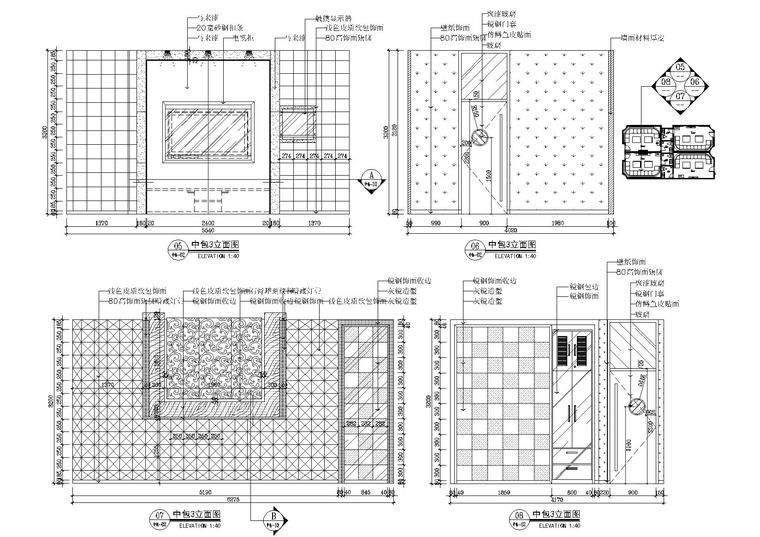 [河南]郑州浅渡娱乐会所装饰施工图+效果图-中包立面图2