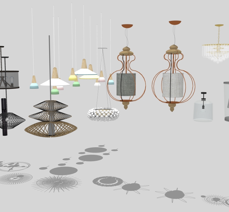 设计天花吊顶资料下载-室内家具电器SU模型_吊顶SU模型(169套)(4)