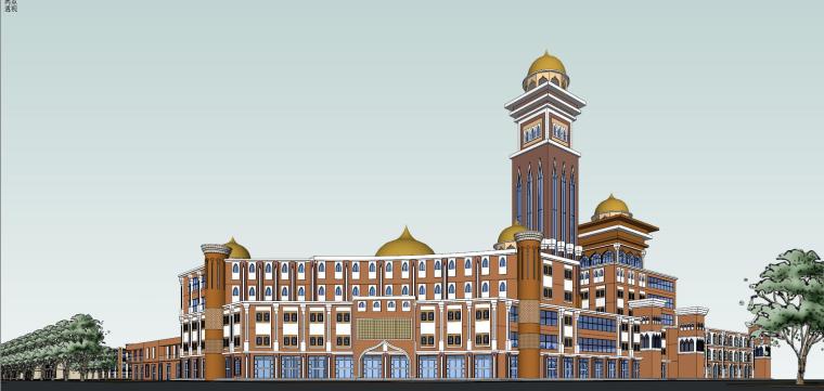 澳大利亚伊斯兰资料下载-新疆伊斯兰风格建筑模型设计